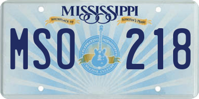 MS license plate MSO218