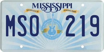 MS license plate MSO219