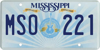 MS license plate MSO221