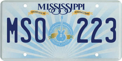 MS license plate MSO223