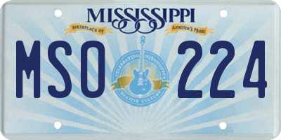 MS license plate MSO224