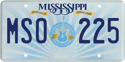 MS license plate MSO225