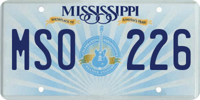 MS license plate MSO226