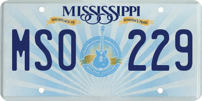 MS license plate MSO229