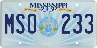 MS license plate MSO233