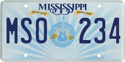 MS license plate MSO234