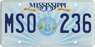 MS license plate MSO236