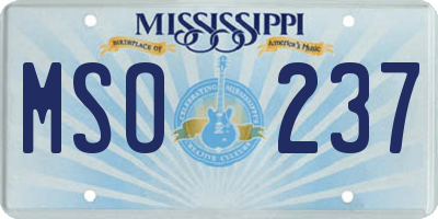 MS license plate MSO237