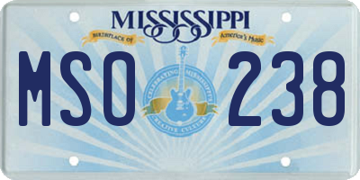 MS license plate MSO238