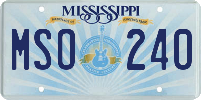 MS license plate MSO240