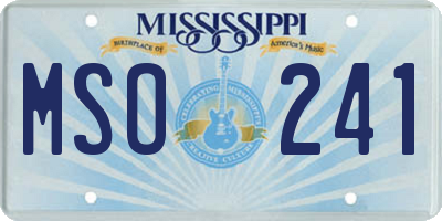 MS license plate MSO241