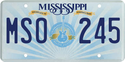 MS license plate MSO245