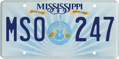 MS license plate MSO247