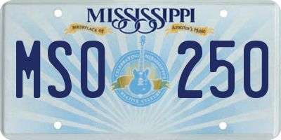 MS license plate MSO250