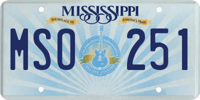 MS license plate MSO251