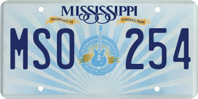 MS license plate MSO254