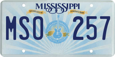MS license plate MSO257