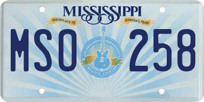 MS license plate MSO258