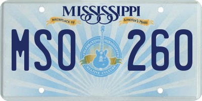 MS license plate MSO260