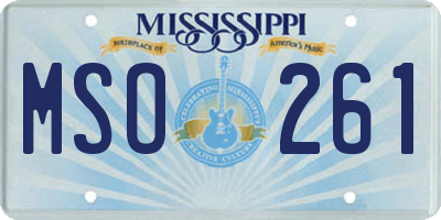 MS license plate MSO261