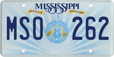 MS license plate MSO262