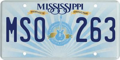 MS license plate MSO263
