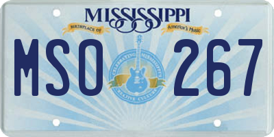MS license plate MSO267