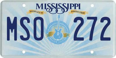 MS license plate MSO272
