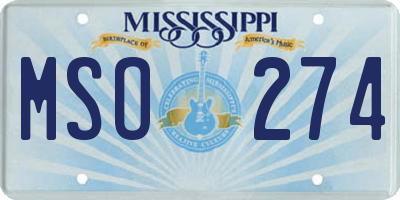 MS license plate MSO274