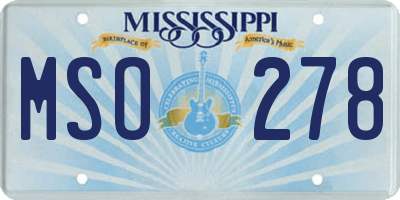 MS license plate MSO278