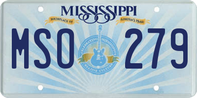 MS license plate MSO279