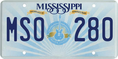 MS license plate MSO280