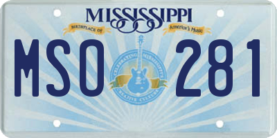 MS license plate MSO281