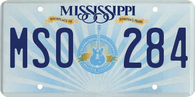 MS license plate MSO284