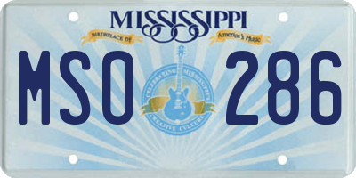 MS license plate MSO286