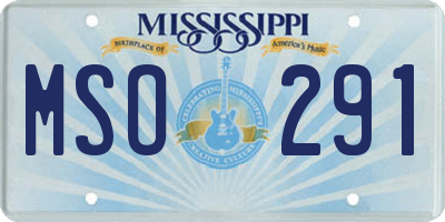 MS license plate MSO291