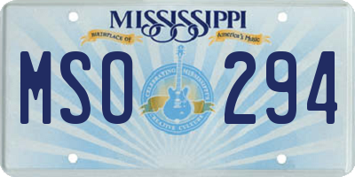 MS license plate MSO294