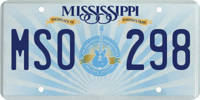 MS license plate MSO298
