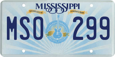 MS license plate MSO299