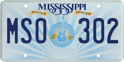 MS license plate MSO302