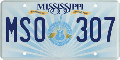 MS license plate MSO307