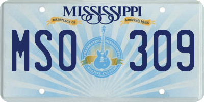 MS license plate MSO309