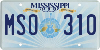 MS license plate MSO310