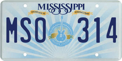 MS license plate MSO314