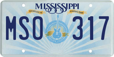 MS license plate MSO317