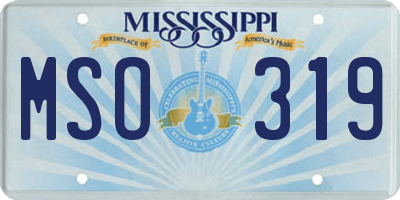MS license plate MSO319