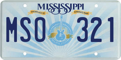 MS license plate MSO321