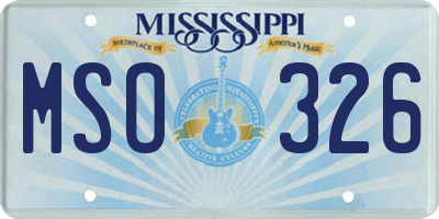 MS license plate MSO326