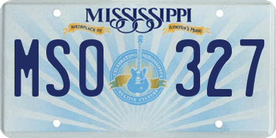 MS license plate MSO327