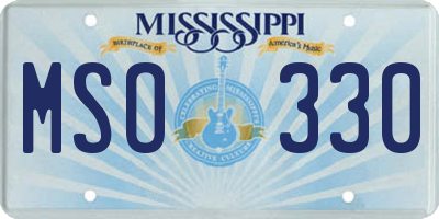 MS license plate MSO330